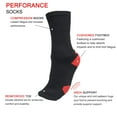 thumbnail image 6 of FOAUUH Hockey Compression socks - Crew Length moisture wicking performance hockey skate socks Black (2 Pairs), 6 of 6