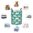 thumbnail image 4 of Balery Lobsters Of Turquoise Waves Cesta de ropa redonda con asas, impermeable, independiente, para ropa, juguetes, dormitorio y familia-Medium, 4 of 6
