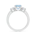 thumbnail image 2 of ANGARA Natural 1.12 ct Aquamarine and Diamond Three Stone Engagement Ring in 14K White Gold for Women (Size-7mm) | March Birthstone, Anniversary, Jewelry Gift for Women | Natural Aquamarine Ring, 2 of 12