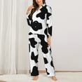 thumbnail image 3 of Disketp Pajamas Set Long Sleeve Sleepwear Womens Button Down Nightwear Pj Sets-Milk Cow, 3 of 9