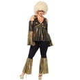 thumbnail image 4 of Leg Avenue Women's Disco Doll 70s Halloween Fancy-Dress Costume for Adult, Gold, 3X-4X, 4 of 5