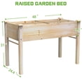 thumbnail image 5 of Yacona 48" x 24" x 31" Wooden Planter Box, Outdoor Raised Garden Bed with Legs, for Herbs Flowers Vegetables, 5 of 10
