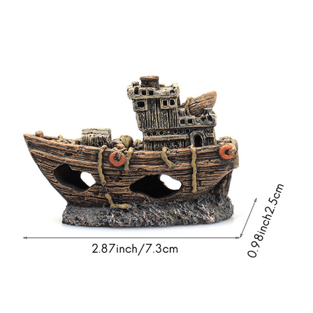 Aquarium Pirate Fish Ship Landscaping Resin Tank Statue Mini Shipwreck Ornament Ornamental Fish Shelter Accessory Decor Resin As Shown,1 x Aquarium Decoration Ship