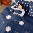 thumbnail image 5 of Manfei Baseball Bedding Sets Twin Size,Sports Theme Comforter Sets with Sheets,Blue White Bed in a Bag Twin Size For Boys,Ultra Soft Room Decorative Reversible,7-Piece, 5 of 7