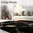 thumbnail image 2 of ODIKA 5'x7' Machine Washable Non-Slip Area Rug, Midnight Marble Golden Veins Easy Clean High Traffic Rug, Black, 87519, 2 of 7