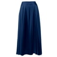 thumbnail image 4 of MIXUE Skirts For Women Summer Satin Solid Color A Line Elastic High Waist Casual Elegant Maxi Skirt Holiday-Wear,Blue,XL, 4 of 8