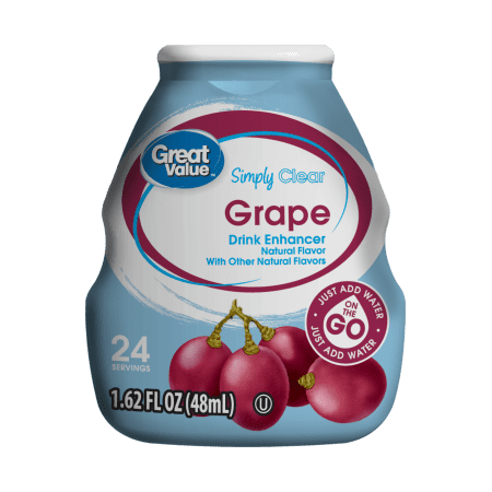 (10 Pack) Great Value Simply Clear Drink Enhancer, Grape, 1.62 fl