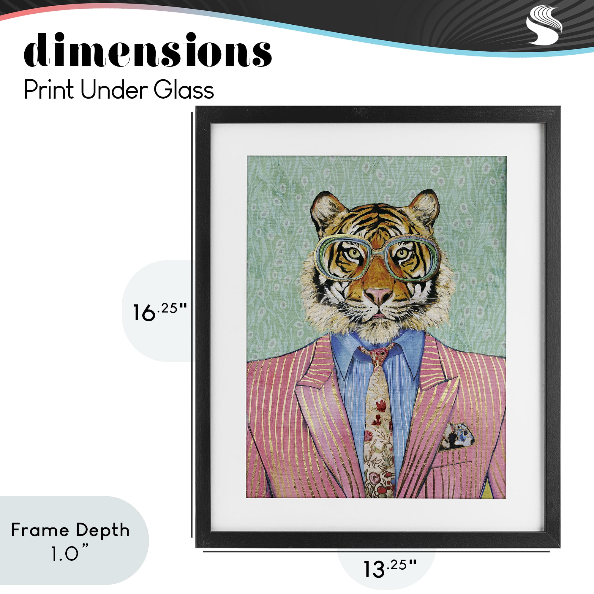Stupell Industries Sharp Tiger Outfit Black Framed Print Under Glass, design by Svetlana Aleynikova