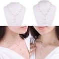 thumbnail image 6 of Gold Silver Color Sweet Necklace Faux Pearl Y Pendant Necklace Earring Jewelry Sets Wedding Jewelry Women Fashion, 6 of 7