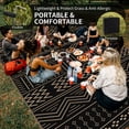 thumbnail image 3 of SIXHOME Outdoor Rug 8'x10' Waterproof Patio Rug Reversible Indoor Outdoor Rug Lightweight Plastic Straw Rug for RV Camping Deck Balcony Boho Porch Decor Black and Brown, 3 of 7