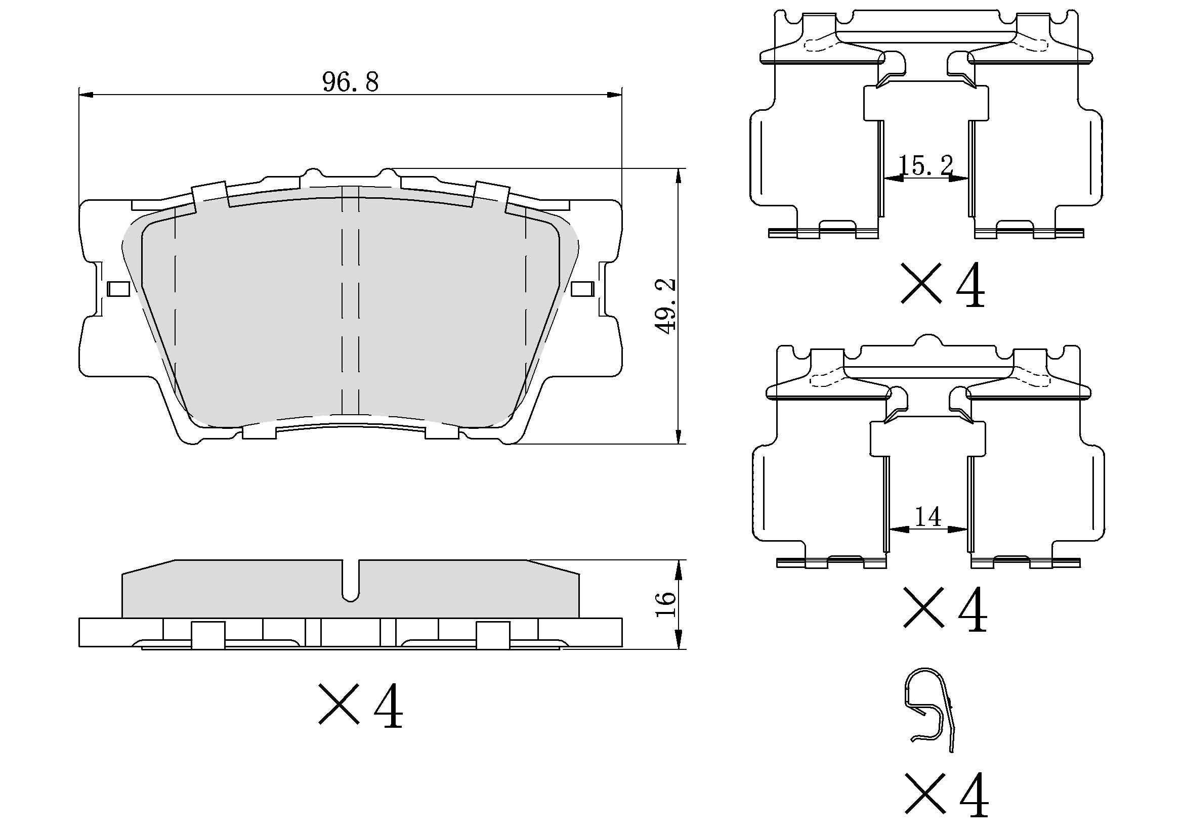 Winstop Brake Pad Set, Rear WS.1212.0.C, Toyota Camry 2017-2007