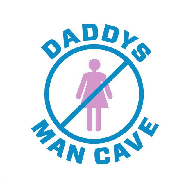 Daddy's Man Cave Vinyl Sticker - Medium - Azul