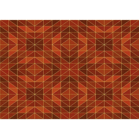 Ahgly Company Machine Washable Indoor Rectangle Transitional Orange Red Orange Area Rugs, 7' x 9'