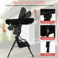thumbnail image 4 of YRLLENSDAN Alloy Steel Outdoor Porch Swing with Removable Cushions and Canopy, Black, 4 of 7