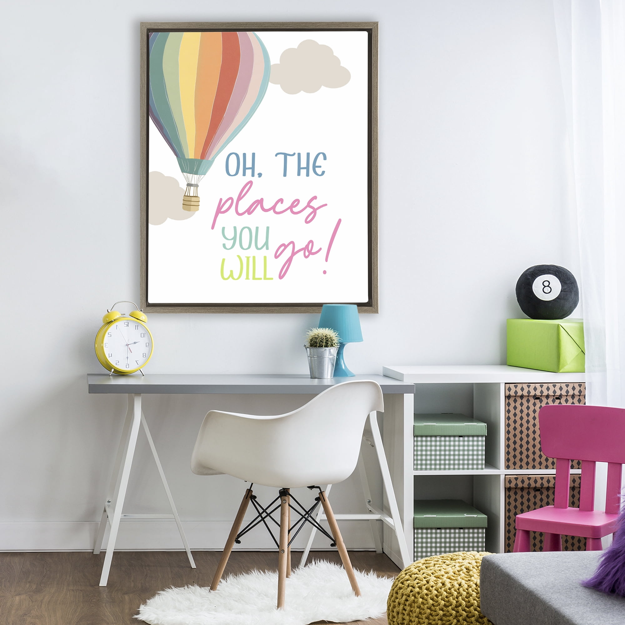 Stupell Industries The Places You Will Go Brown Framed Floater Canvas Wall Art, design by Christine Simpson Art