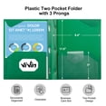 thumbnail image 2 of ViVin Sturdy Plastic Folder with Pockets and 3 Prongs, Clasps file folder, 5 Pack, Green, 2 of 5