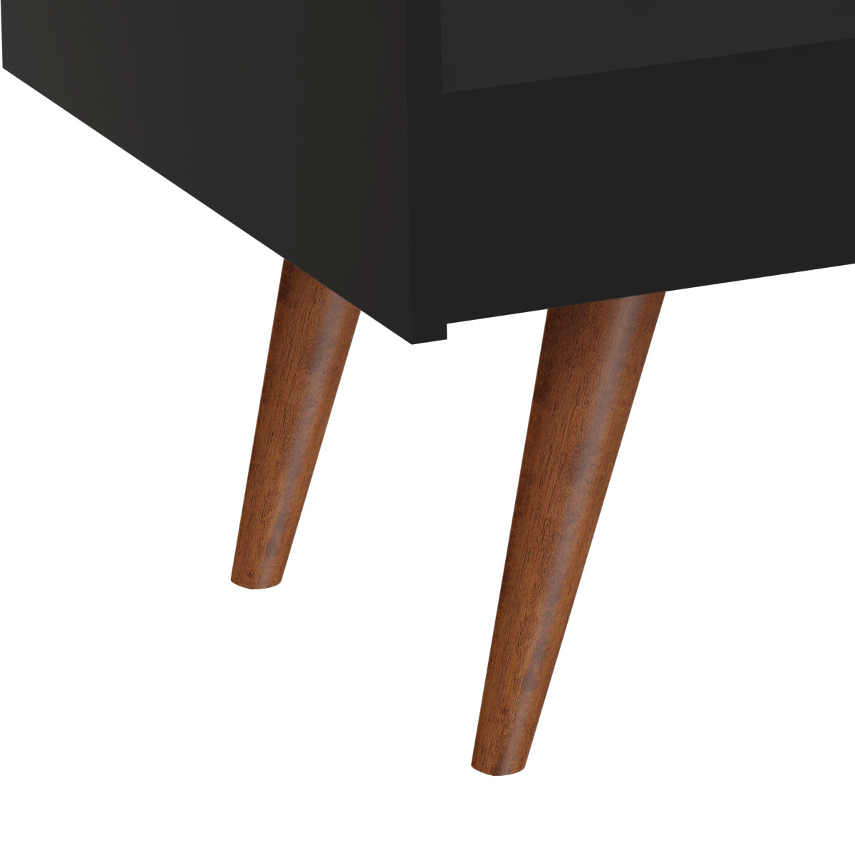Ember Interiors Modern Bar Cabinet with 2 Open Shelves, Black