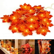 Peroptimist Thanksgiving LED Maple Leaf String Light, Creating A Gorgeous and Romantic Atmosphere, Hang Anywhere Without The Need for Power Outlets Such As Desktops, Mantels Etc A 3M