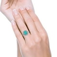 thumbnail image 6 of Halo Oval Art Deco Ring Black Tone Paraiba Tourmaline CZ 925 Sterling Silver Size 6, 6 of 6