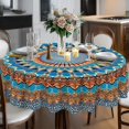 thumbnail image 2 of Bohemia Round Tablecloth 60inch, Outdoor Boho Tablecloth Waterproof and Wrinkle-Free, Boho Table Covers, Summer Decorations for Home, 2 of 6