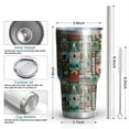 thumbnail image 6 of 30oz Multicolor Bigfoot and Text Pattern Tumblers Stainless Steel Tumbler with Lid and Straw,Vacuum Insulated Double Wall Travel Tumbler Cups Mug with Cleaning Brush for Coffee,Tea, 6 of 7