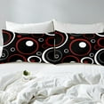 thumbnail image 4 of Erosebridal Ensemble de Draps à Motif Géométrique Tourbillon Cercle Spirale Format Double, Ensembles de Literie Noir Rouge Blanc Format Double 4 Pcs, 4 of 7