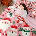 thumbnail image 4 of Castle Fairy Santa Claus 7-Piece Twin Bedding Sets for Children,Cartoon Snowman Bedding Comforter Set,Happy New Year Breathable Sheet Sets,Lightweight Room Decor, 4 of 8