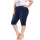 thumbnail image 2 of Women's Plus Size Capri Jeans Ripped Casual Chambray Denim Jean Dark Blue 1X, 2 of 7