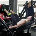 thumbnail image 5 of RitFit Leg Press Hack Squat Machine, Professional Adjustable Leg Press Machine for Home Gym with Linear Bearing and Weight Storage Posts, Full Lower Body Workout, Red, 5 of 10