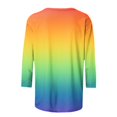 thumbnail image 4 of Birdeem T-Shirt Mode Femme Imprimé Ample Manches 3/4 Blouse Col Rond Hauts Décontractés, 4 of 12
