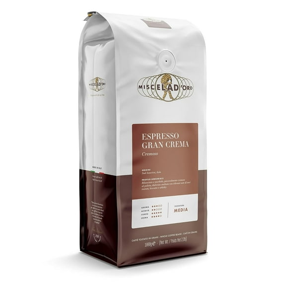 Miscela D'Oro Gran Crema Espresso Whole Bean Coffee, Medium Roast, 35.2 Oz