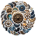thumbnail image 2 of Mechanical Gear Stickers, Waterproof Gear Sticker for Water Bottle Laptop Phone Cases Planner Skateboard Luggage Helmet Party Favor Decor, Ideal for Adults Teens Teacher Rewards, 2 of 9