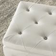 thumbnail image 3 of Monique Rectangular Faux Leather Upholstered/Metal Storage Ottoman in White, 3 of 5