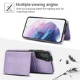 thumbnail image 2 of Decase for Samsung Galaxy S21+ Flip PU Leather Back Cover with 2-in-1 Detachable Magnetic Wallet with 5 Card Slots Compatible Mag-Safe and RFlD Blocking Kickstand and Wireless Charging,Purple, 2 of 5