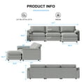thumbnail image 2 of MUZZ Sectional Sofa with Ottoman, Small L Shaped Free Combination Velvet Couch Furniture for Living Room, Light Gray, 2 of 6