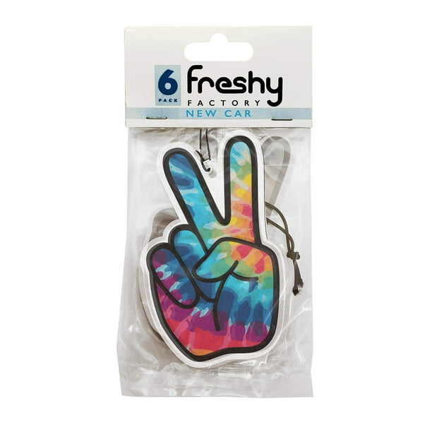 Peace Sign Tie Dye Car Air Freshener by Freshy Factory New Car Scent