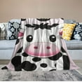 thumbnail image 2 of JEUXUS Cute Cow Blanket Super Soft Flannel Throw Blankets Kids Adults for Bedding Bedroom Living Rooms Sofa Full Season Gifts, 2 of 6
