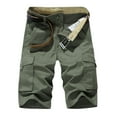 thumbnail image 2 of WREESH Men's Cargo Shorts Casual Fashion Shorts with Multi-Pocket Button Zipper Short Pants Outdoor Workout Shorts Olive Green, 2 of 3