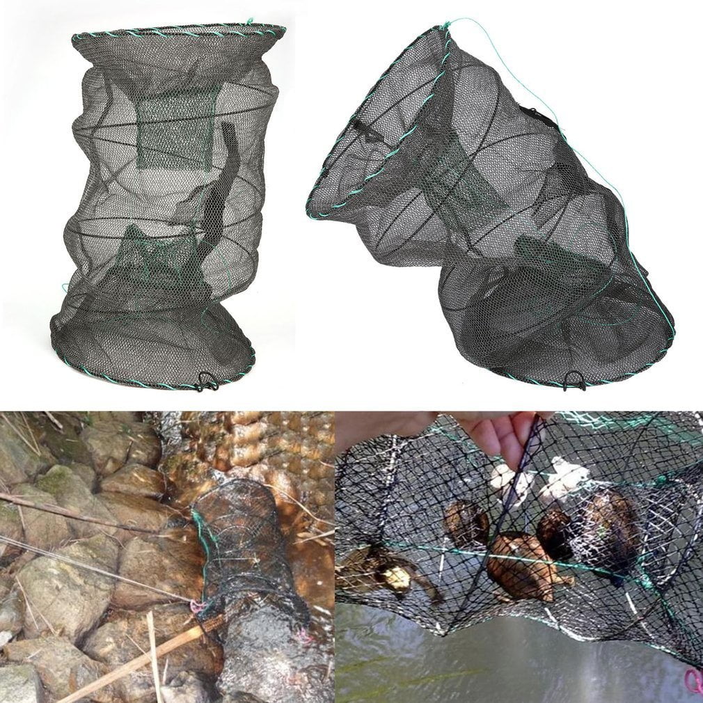 Fishing Crab Crayfish Lobster Catcher Pot Trap Fish Nylon net prawn Shrimp Green