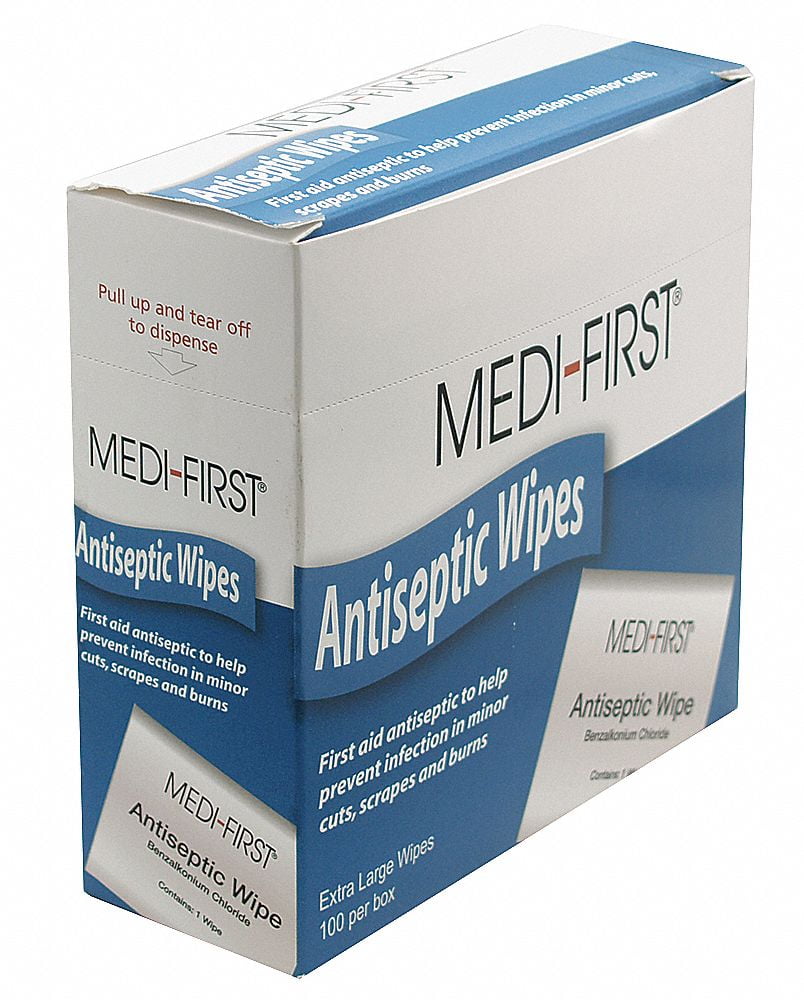 MediFirst Antiseptic Wipes,PK100 21433