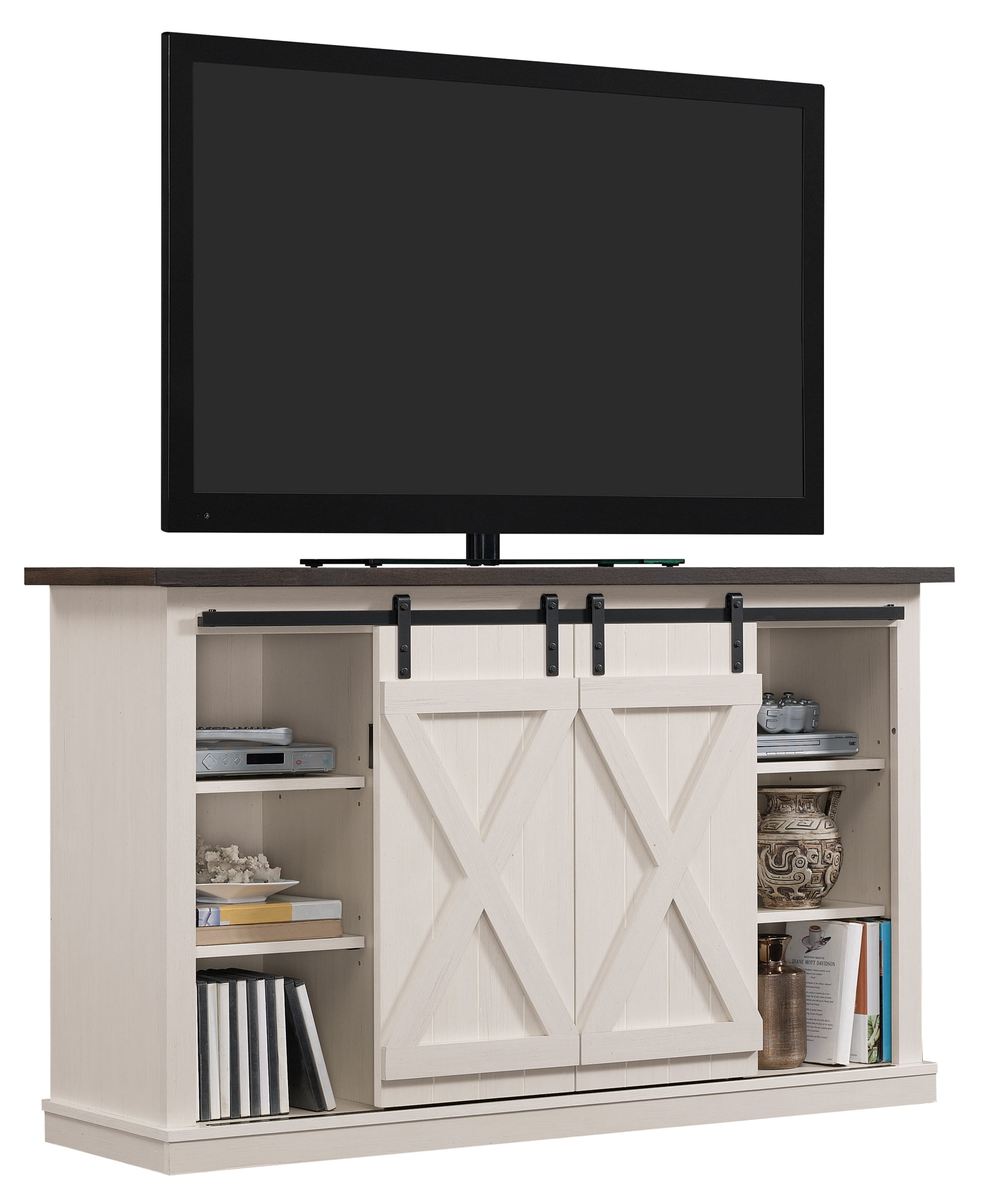 Twin Star Home Terryville Barn Door TV Stand for TVs up to 60", Old White