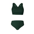 thumbnail image 4 of Sngxgn Women's High Waisted Bikini Swimsuit Drawstring Tie Side Bottom Two Piece Bathing Suit(Green,XL), 4 of 5
