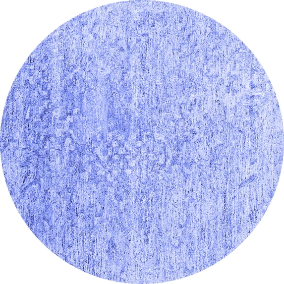 Ahgly Company Indoor Round Abstract Blue Contemporary Area Rugs, 4' Round