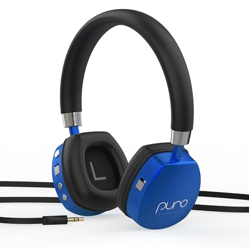 Puro Sound Labs PuroQuiet Plus Volumen limitado Auriculares Bluetooth con cancelación activa de ruido en la oreja - Auriculares livianos para niños con micrófono incorporado - Sonido más seguro Calida