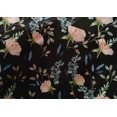 thumbnail image 4 of oneOone Cotton Silk Black Fabric Flower & Leaves Watercolor Craft Projects Decor Fabric Printed By The Yard 42 Inch Wide, 4 of 4