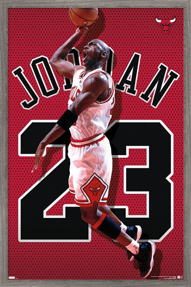 Michael Jordan - Jersey Wall Poster with Wooden Magnetic Frame