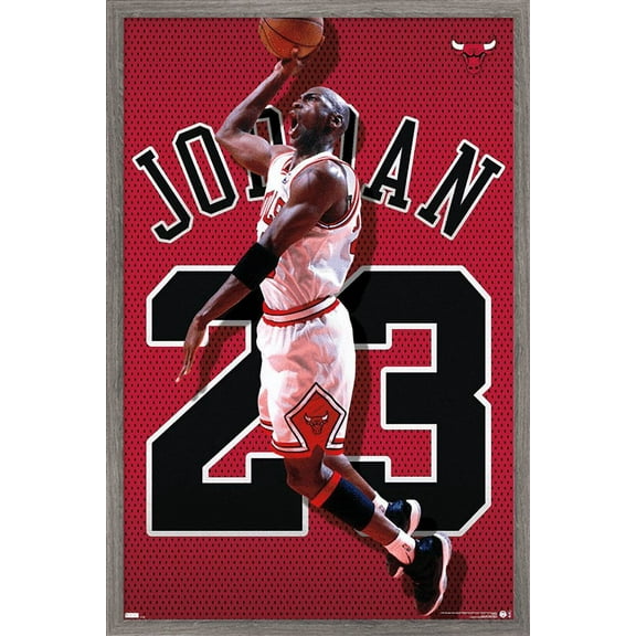 Michael Jordan - Jersey Wall Poster, 22.375" x 34", Framed