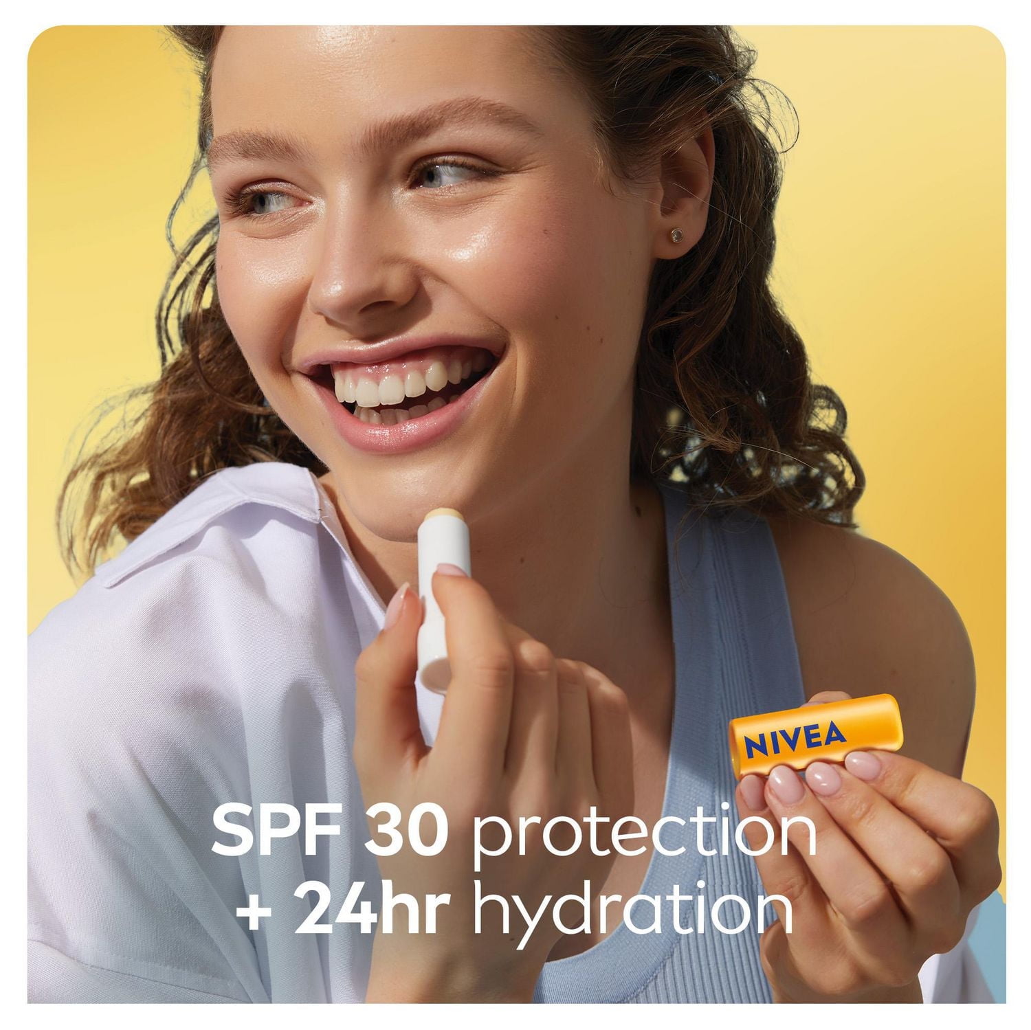 NIVEA Baume à lèvres Soleil 24H d'hydratation avec FPS 30 , Paquet Duo 2x4,8g