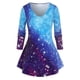 thumbnail image 1 of Camiseta con Estampado de Galaxia en Talla Extra Rosegal  Mangas largas de talla grande, 1 of 5