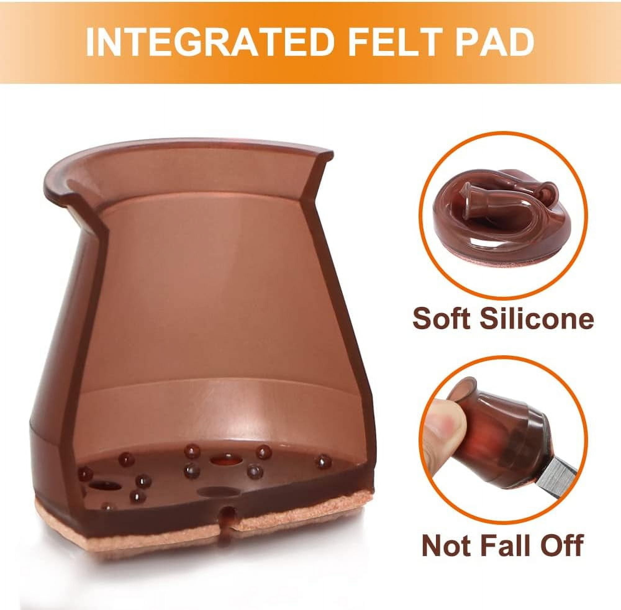 24 Pcs Chair Leg Floor Protectors for Hardwood Floors Silicone Covers to Protect Wood Tile Floors Felt Bottom Furniture Leg Caps Non Slip Reduce Noise (Fit:0.9"-1.29")